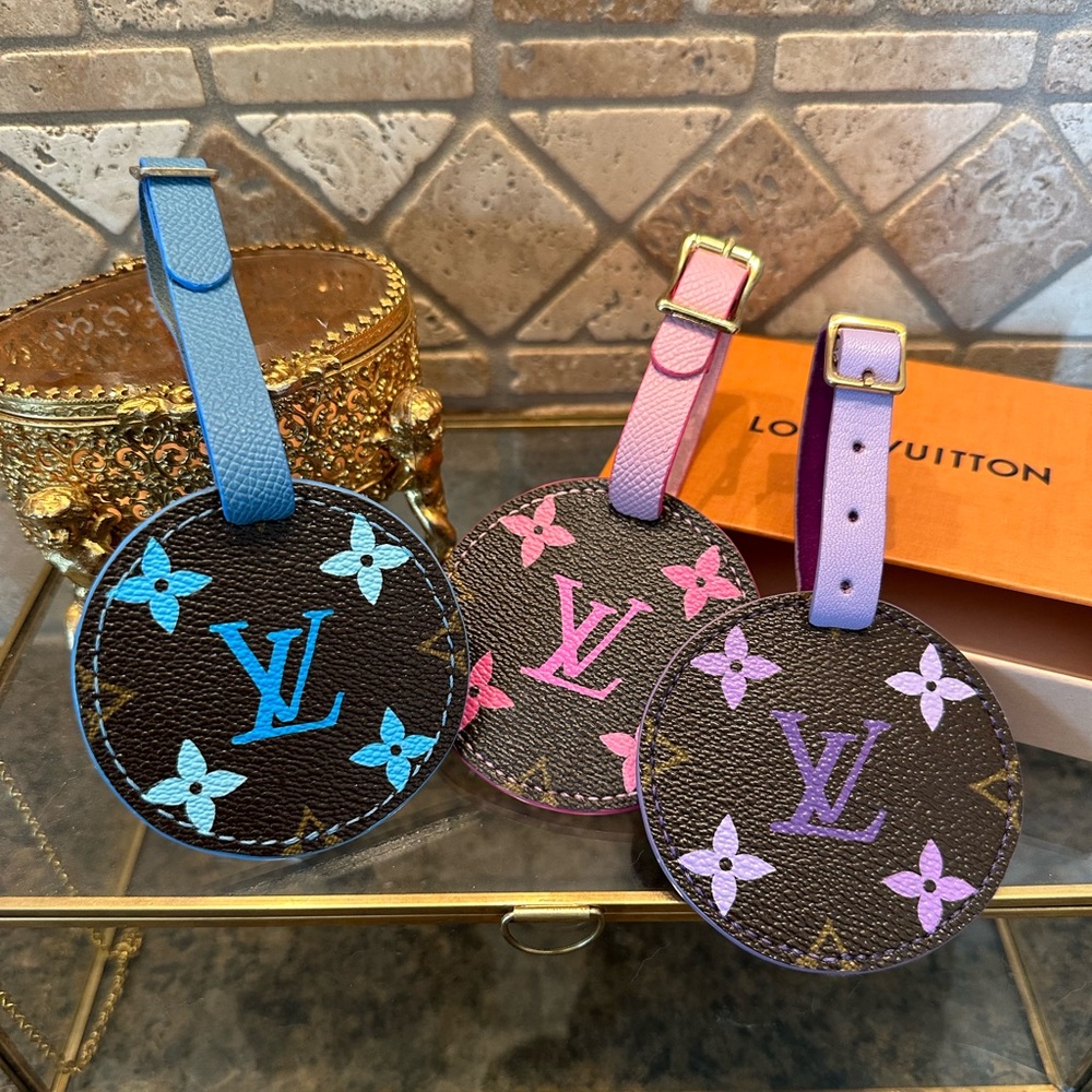 Hand Painted Leather Bag Charm Multi Color options available